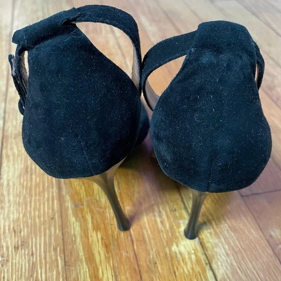 Jeffrey Campbell Koons Black Suede & Metal Ankle Strap Heels Women’s Size 8.5 - Picture 5 of 12